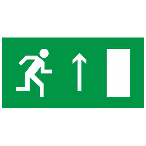 Табличка Е 11 "Направление к эвакуационному выходу прямо (правосторонний)"